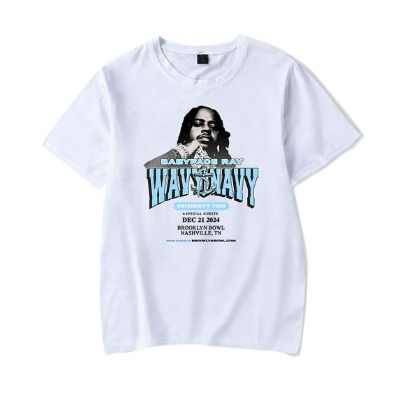 Babyface Ray Merch Wavy Navy University Tour T-shirt Women Men Casual Fashion Short Sleeve Tee