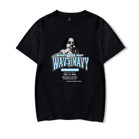 Babyface Ray Merch Wavy Navy University Tour T-shirt Women Men Casual Fashion Short Sleeve Tee