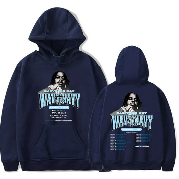 Babyface Ray Wavy Navy University Tour Hoodie Unisex Fashion Casual Long Sleeve Sweatshirt