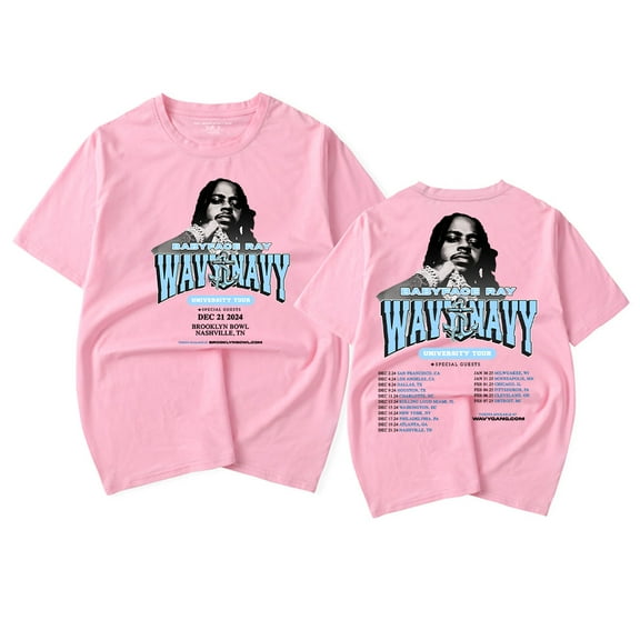 Babyface Ray Wavy Navy University Tour T-shirt Women Men Casual Fashion Short Sleeve Tee