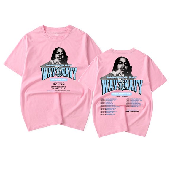 Babyface Ray Wavy Navy University Tour T-shirt Women Men Casual Fashion Short Sleeve Tee