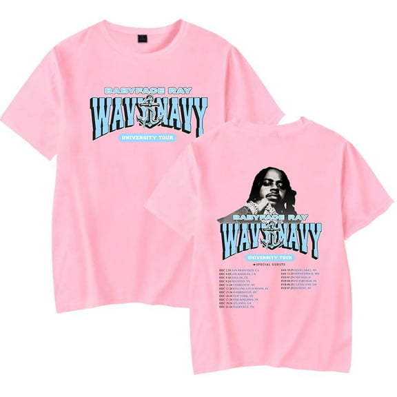 Babyface Ray Wavy Navy University Tour T-shirts Merch Women Men Clothes Trend Casual Short Sleeve Top