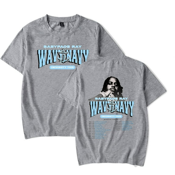 Babyface Ray Wavy Navy University Tour T-shirts Merch Women Men Clothes Trend Casual Short Sleeve Top