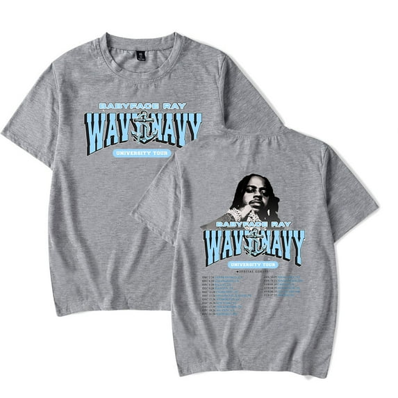 Babyface Ray Wavy Navy University Tour T-shirts Merch Women Men Clothes Trend Casual Short Sleeve Top