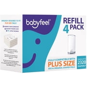 Babyfeel - 4 Pack Refill - Fits All Dekor Plus Pails - Holds Up To 2320 Diapers