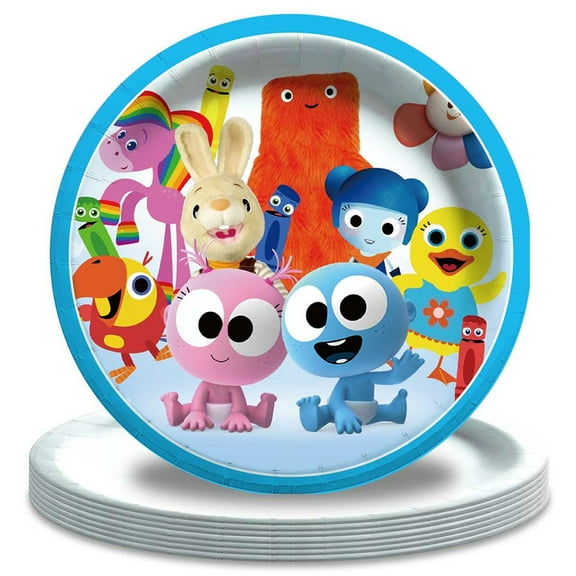 Babyfirst Color Crew Paper Plates Birthday Decorations Party Supplies Tableware Disposable Dinnerware
