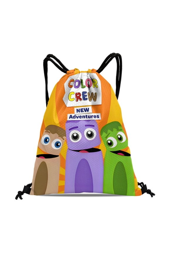 Babyfirst Color Crew-theme Drawstring Backpack Sports Gym Bag Water Resistant String Bag Cinch Bag12X1630X40cm