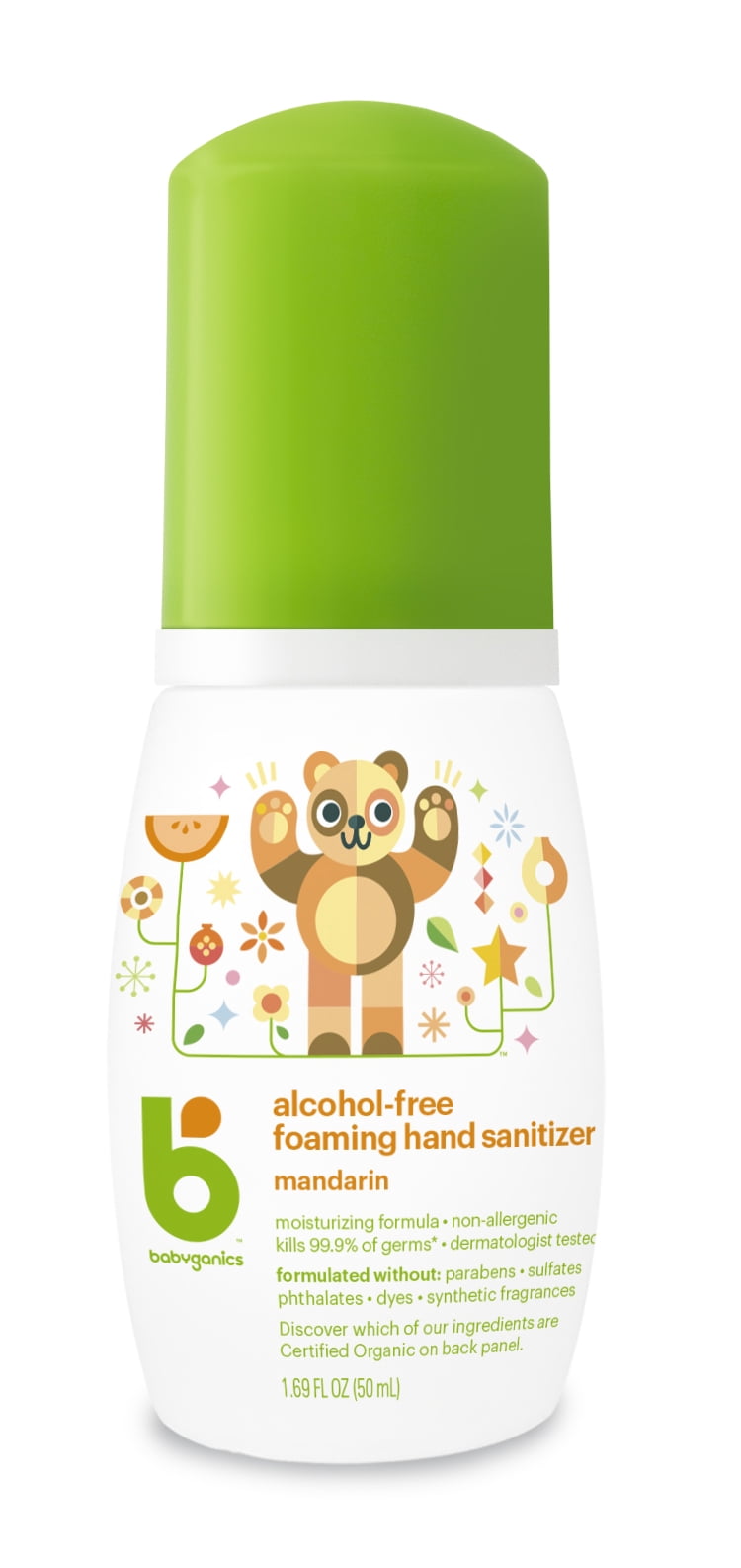 Babyganics Alcohol-Free Foaming Hand Sanitizer, On-The-Go, Mandarin, 1.69 oz
