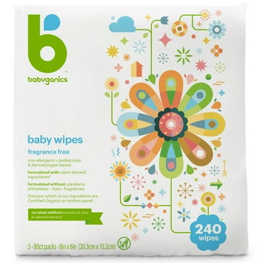 Babyganics Baby Wipes, Fragrance Free, 240 ct