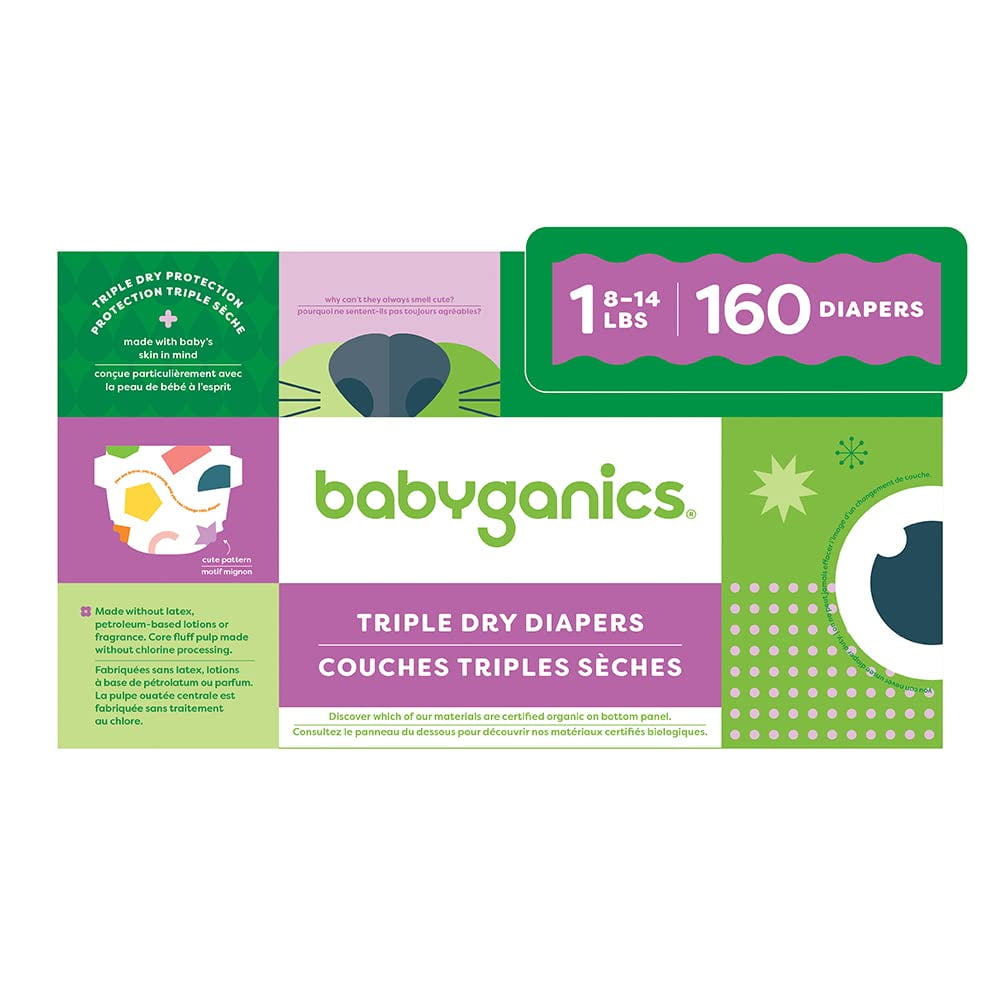 Babyganics Diapers, Size 2, 76 ct, Ultra Absorbent Diapers