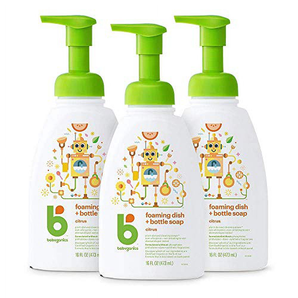 Babyganics Foaming Dish & Bottle Soap, Pump Bottle, Citrus, Plant