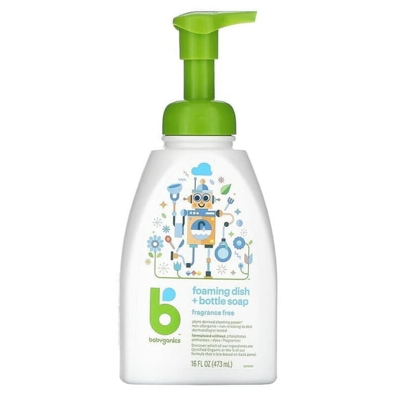 Babyganics Foaming Dish and Bottle Soap Fragrance Free - 16 fl oz Pack of 3
