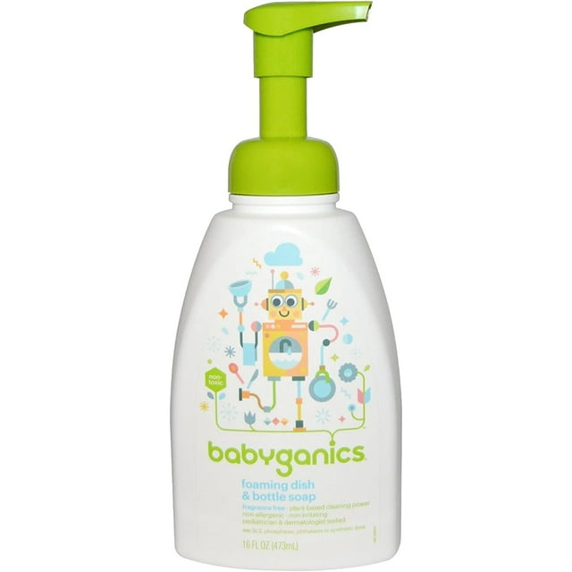 Babyganics Foaming Dish and Bottle Soap Fragrance Free 16 fl oz