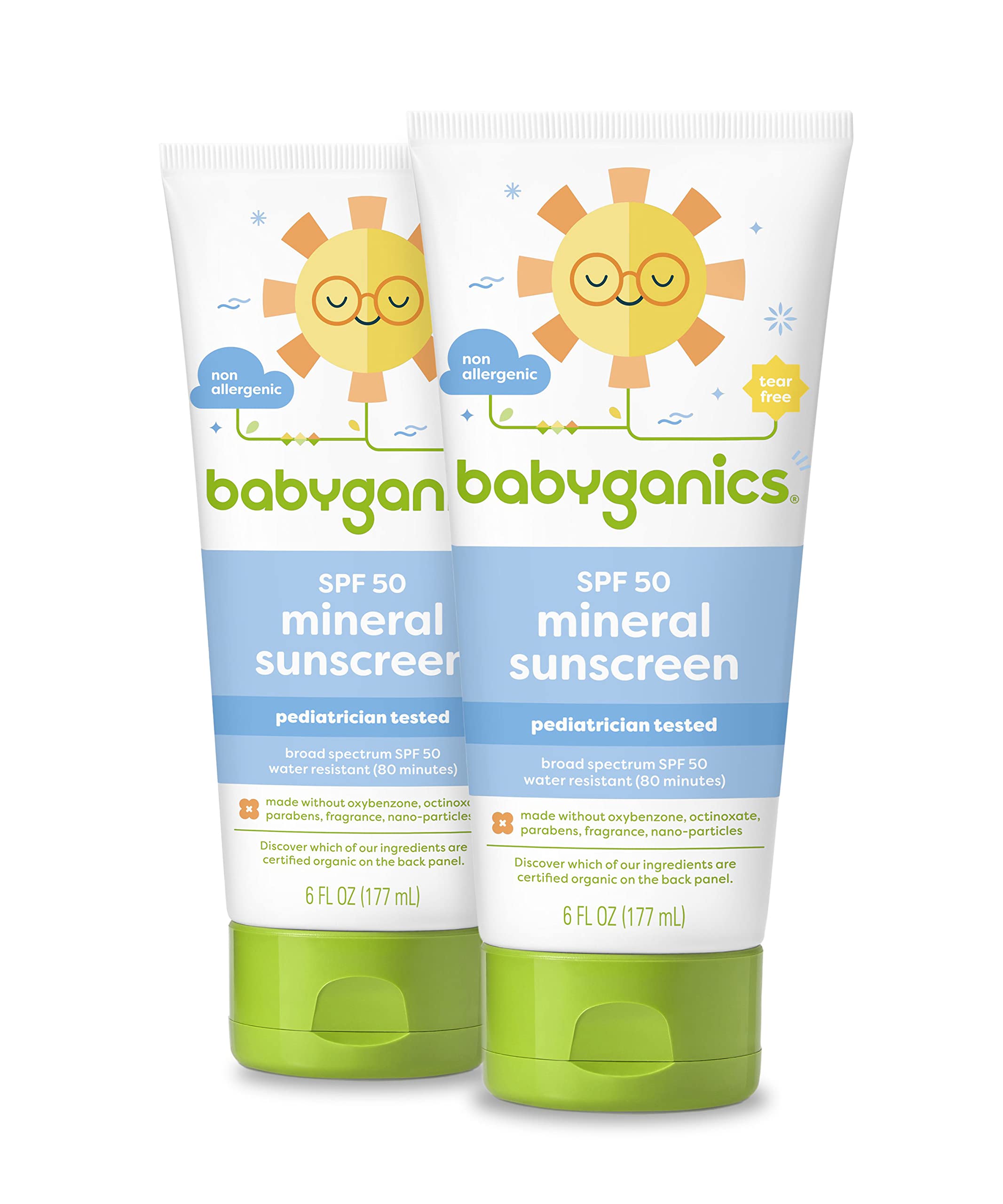 Babyganics SPF 50 Baby Sunscreen Lotion UVA UVB Protection Water