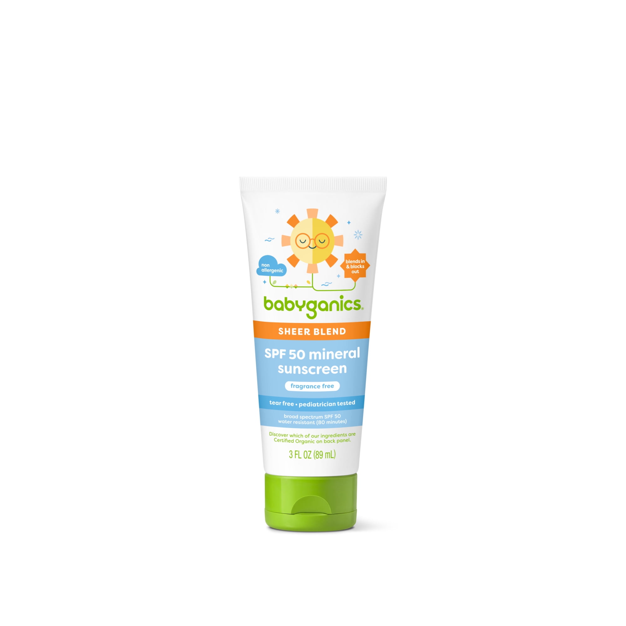 Babyganics Sheer Blend, SPF 50 Mineral Sunscreen Lotion, Fragrance Free, 3 oz