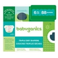 thumbnail image 1 of Babyganics Size 6, 88 count, Absorbent, Breathable, Triple Dry Protection Diapers, 1 of 8