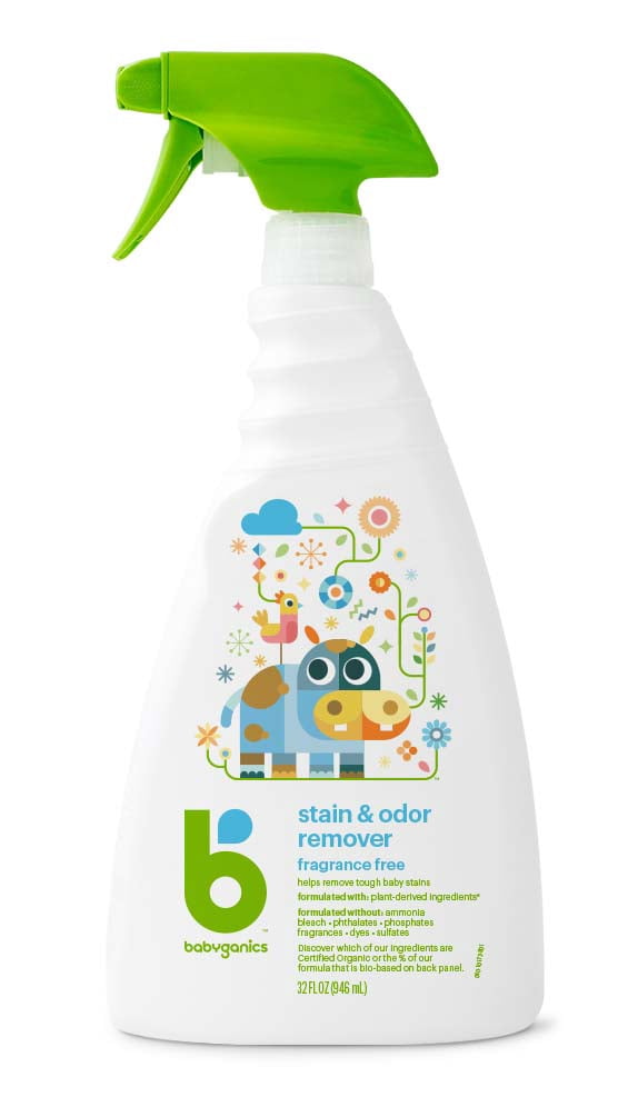 Babyganics Stain & Odor Remover Spray, 32oz, 3 pack, Packaging May Vary