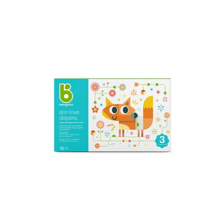 Babyganics Ultra Absorbent Diapers, Size 3 Box, 78ct.