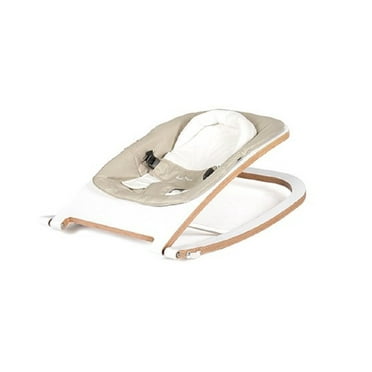 Babyhome Wave Wooden Rocker, White Frame, Sand