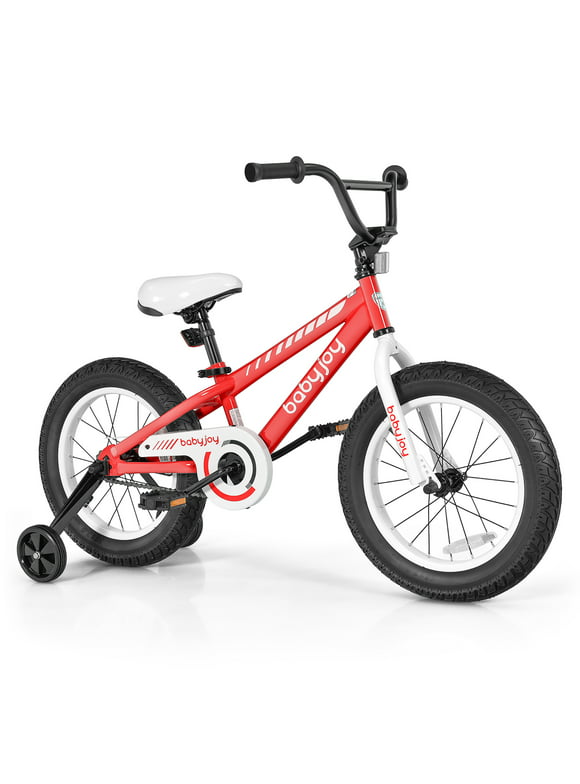 Babyjoy 16'' Kids Bike Bicycle w/ Training Wheels for 5-8 Years Old Girls Boys Red