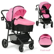 Babyjoy 2 In 1 Foldable Baby Stroller Kids Travel Newborn Infant Buggy Pushchair Pink