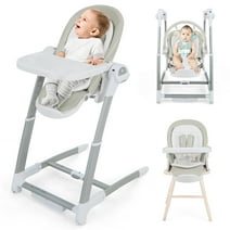 Babyjoy 3-in-1 Baby Swing & High Chair with  8 Adjustable Heights & Music Box Grey