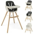 thumbnail image 1 of Babyjoy 3 in 1 Convertible Wooden High Chair Toddler Feeding Chair with Cushion Black, 1 of 10