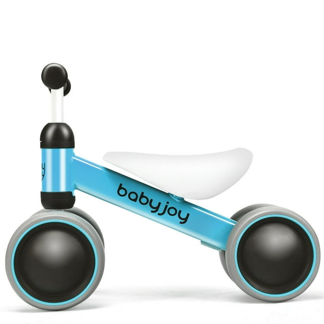 Babyjoy 4 Wheels Baby Balance Bike Children Walker No-Pedal Toddler Toys Rides Blue