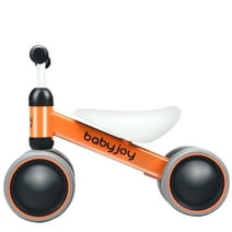 Babyjoy 4 Wheels Baby Balance Bike Children Walker No-Pedal Toddler Toys Rides Orange