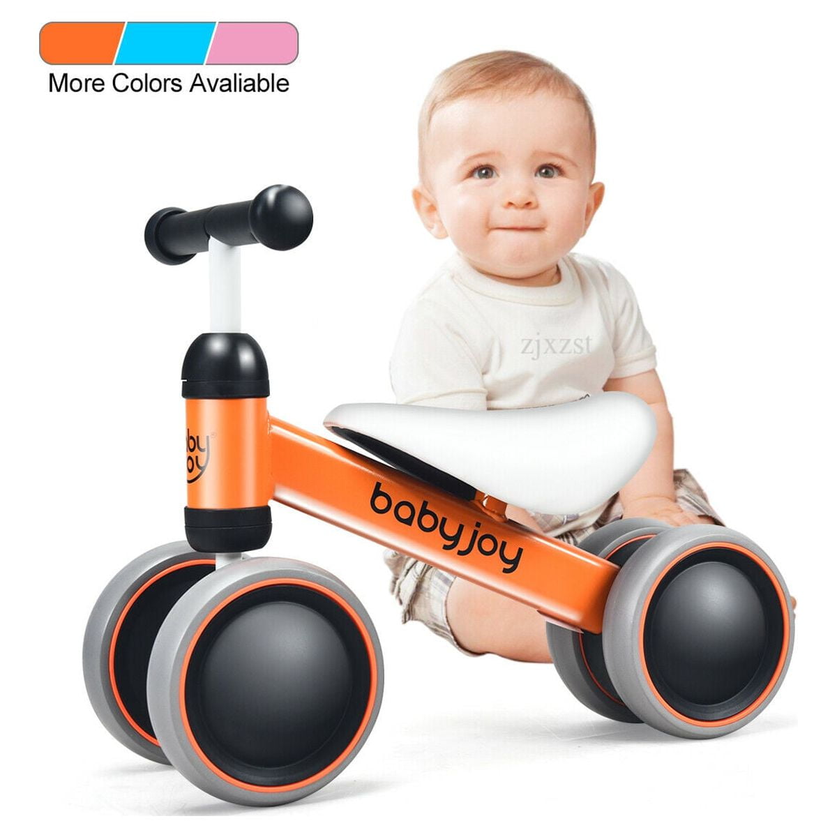 Babyjoy 4 Wheels Baby Balance Bike Children Walker NoPedal Toddler Toys Rides Orange