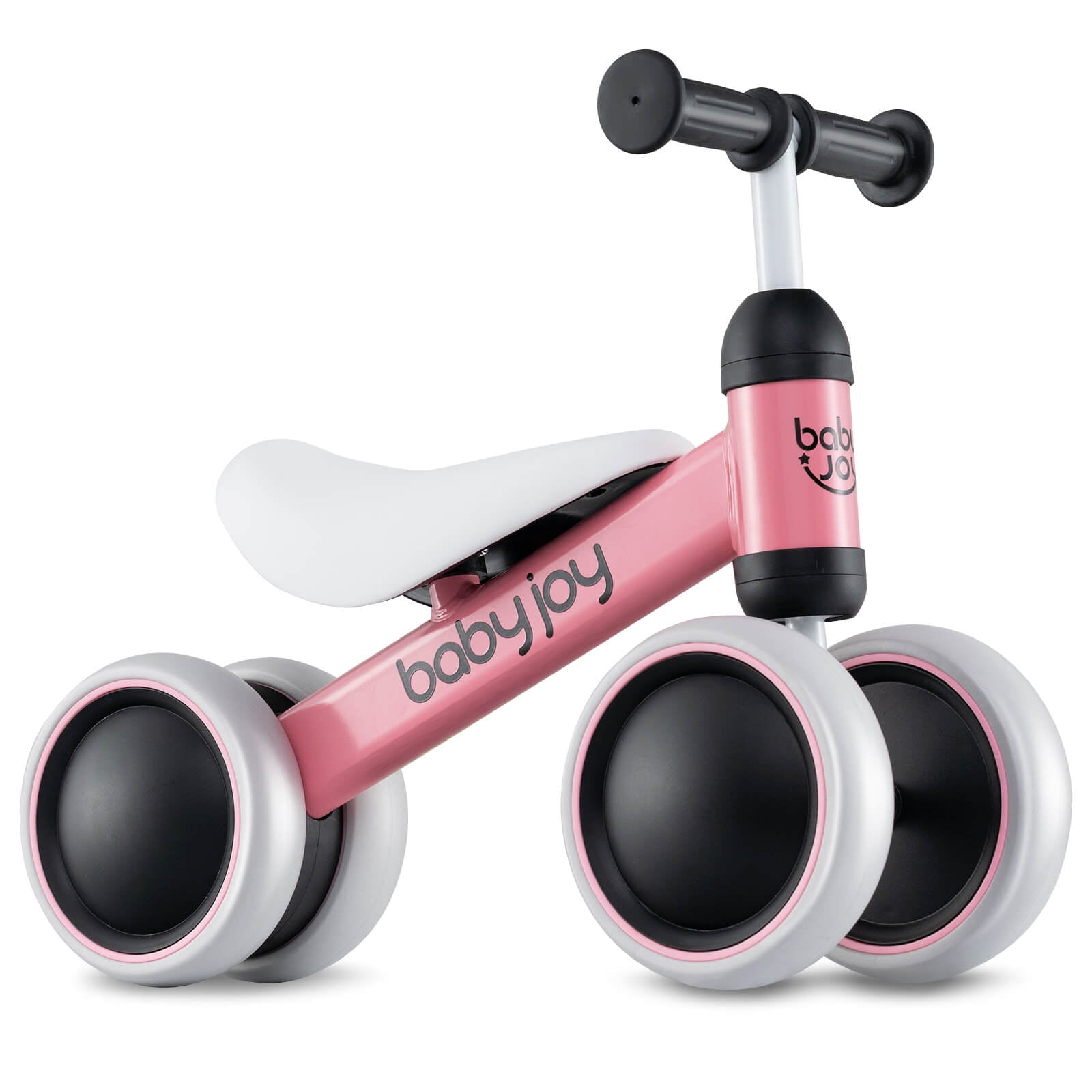 Babyjoy 4 Wheels Baby Balance Bike Children Walker No Pedal Toddler Toys Rides Pink