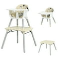 thumbnail image 1 of Babyjoy 4 in 1 Baby High Chair Convertible Toddler Table Chair Set with PU Cushion Beige, 1 of 12