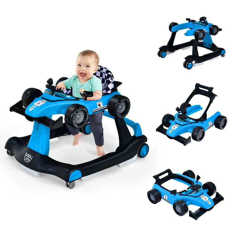 2in1 Baby Walker First Steps Activity Bouncer Musical Toys Car Along Ride  On Go