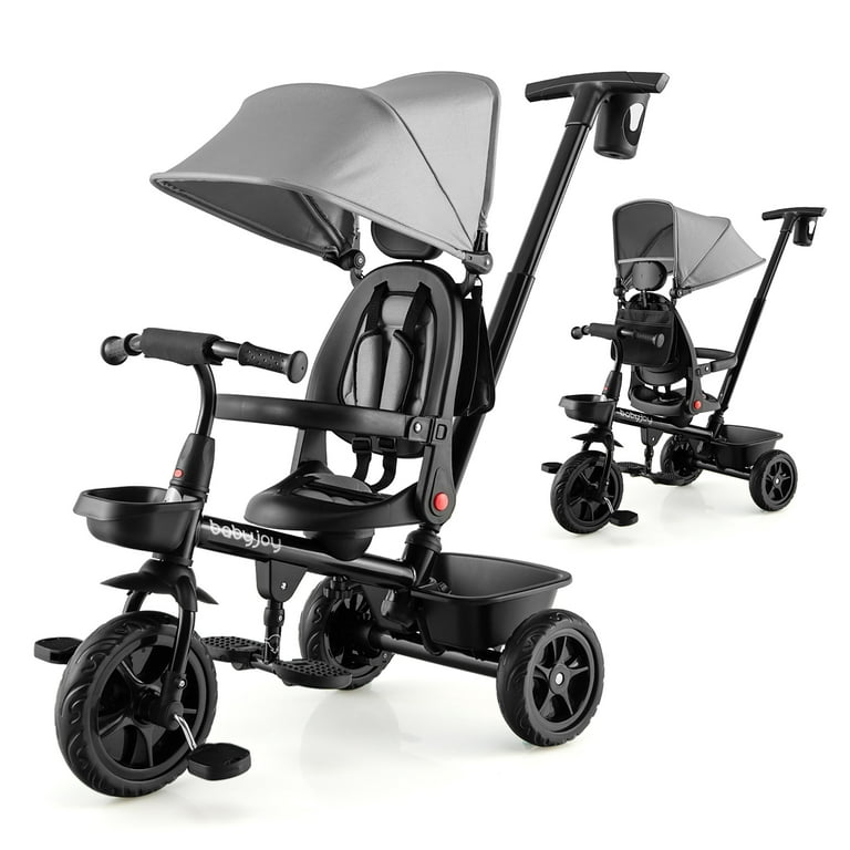 Babyjoy 4-in-1 Toddler Tricycle Reversible Baby Trike W/ Height