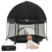 Babyjoy 53'' Outdoor Baby Playpen with Canopy & Carrying Bag Portable Play Yard Toddlers