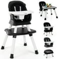 thumbnail image 1 of Costway  8-in-1 Baby High Chair Convertible Dining Booster Seat w/ Removable Tray Black, 1 of 9