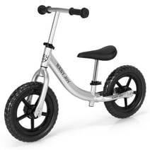 Babyjoy Aluminum Balance Bike for Kids Adjustable No Pedal Training Bicycle Black