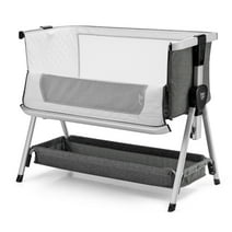 Babyjoy Baby Bed Side Crib Portable Adjustable Infant Travel Sleeper Bassinet Dark Grey
