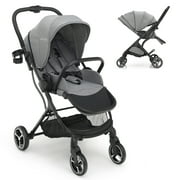 Babyjoy High Landscape Foldable Baby Stroller w/ Reversible Reclining Seat Gray