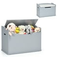 thumbnail image 1 of Costway Kids Toy Box Wooden Flip-top Storage Chest Bench W/ Cushion Safety Hinge Gray, 1 of 12