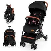 Costway Lightweight Baby Stroller Aluminium Frame with Net for Travel Black