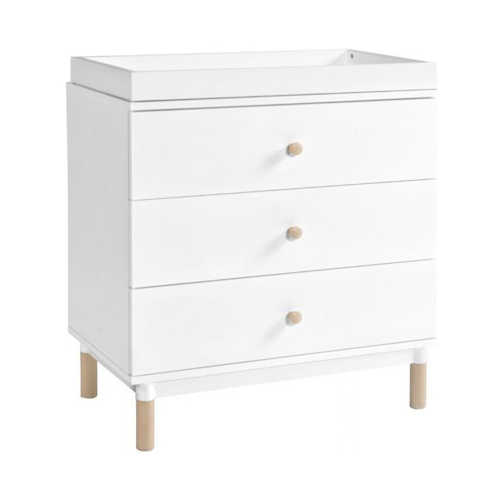 Gelato 3-Drawer White Dresser with Removable Changing Tray