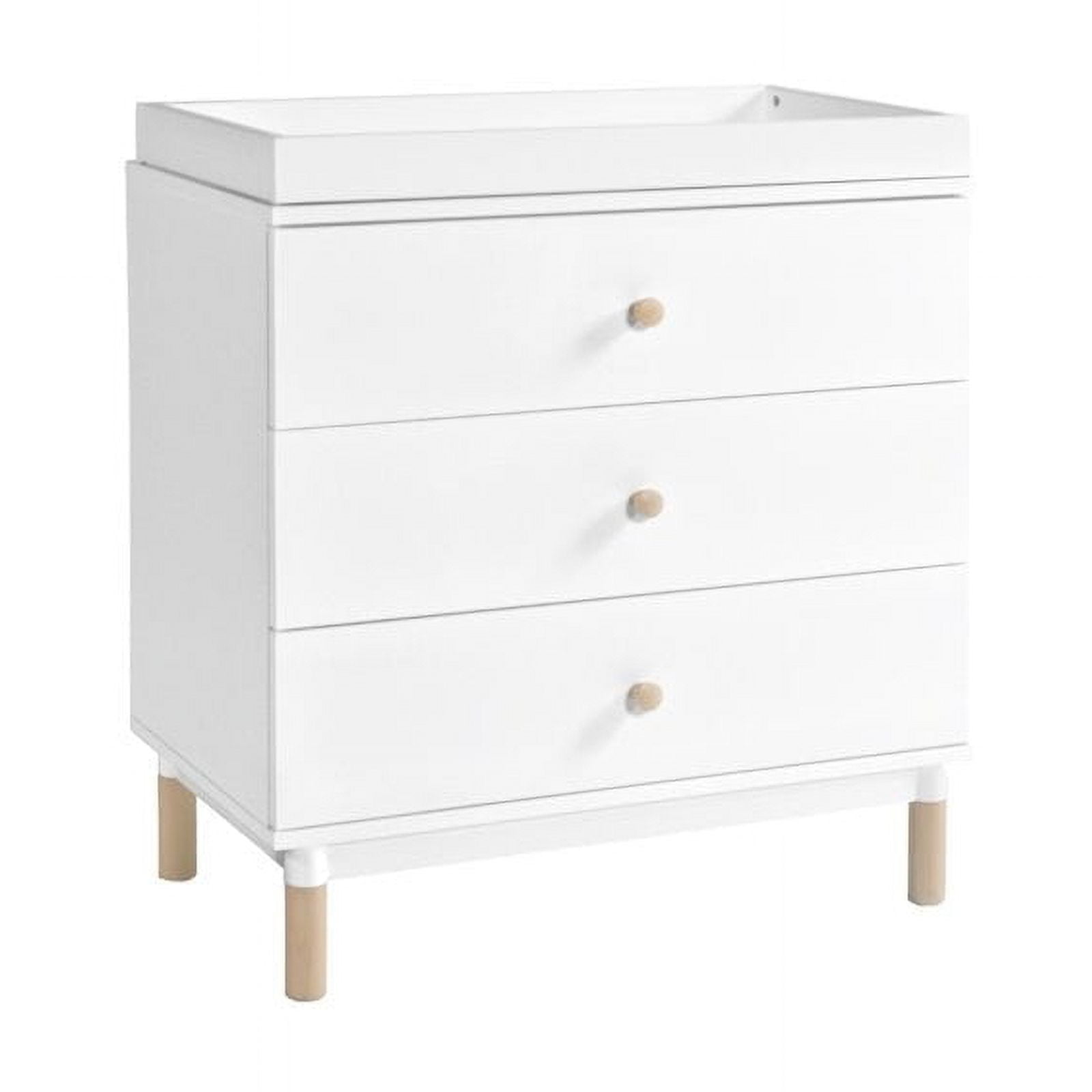 Gelato 3-Drawer White Dresser with Removable Changing Tray