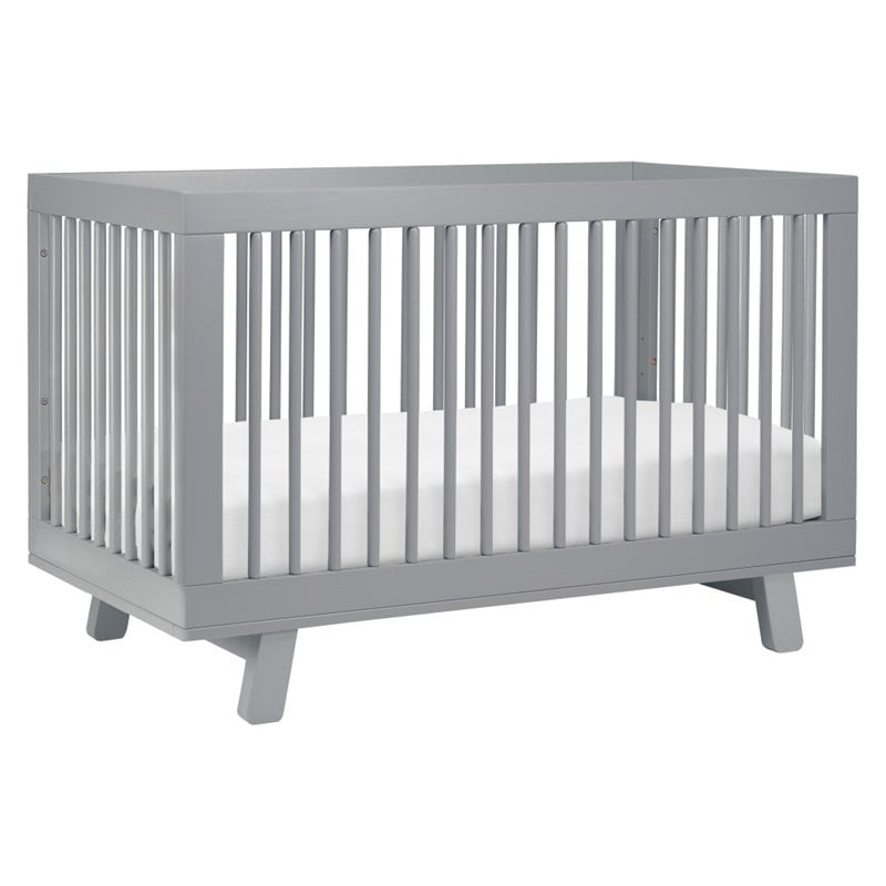 Hudson Modern Grey New Zealand Pine 3-in-1 Convertible Crib