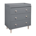 thumbnail image 1 of Lolly 3 Drawer Dresser Changer with  Removable Changing Tray - Grey/Washed Natural, 1 of 6
