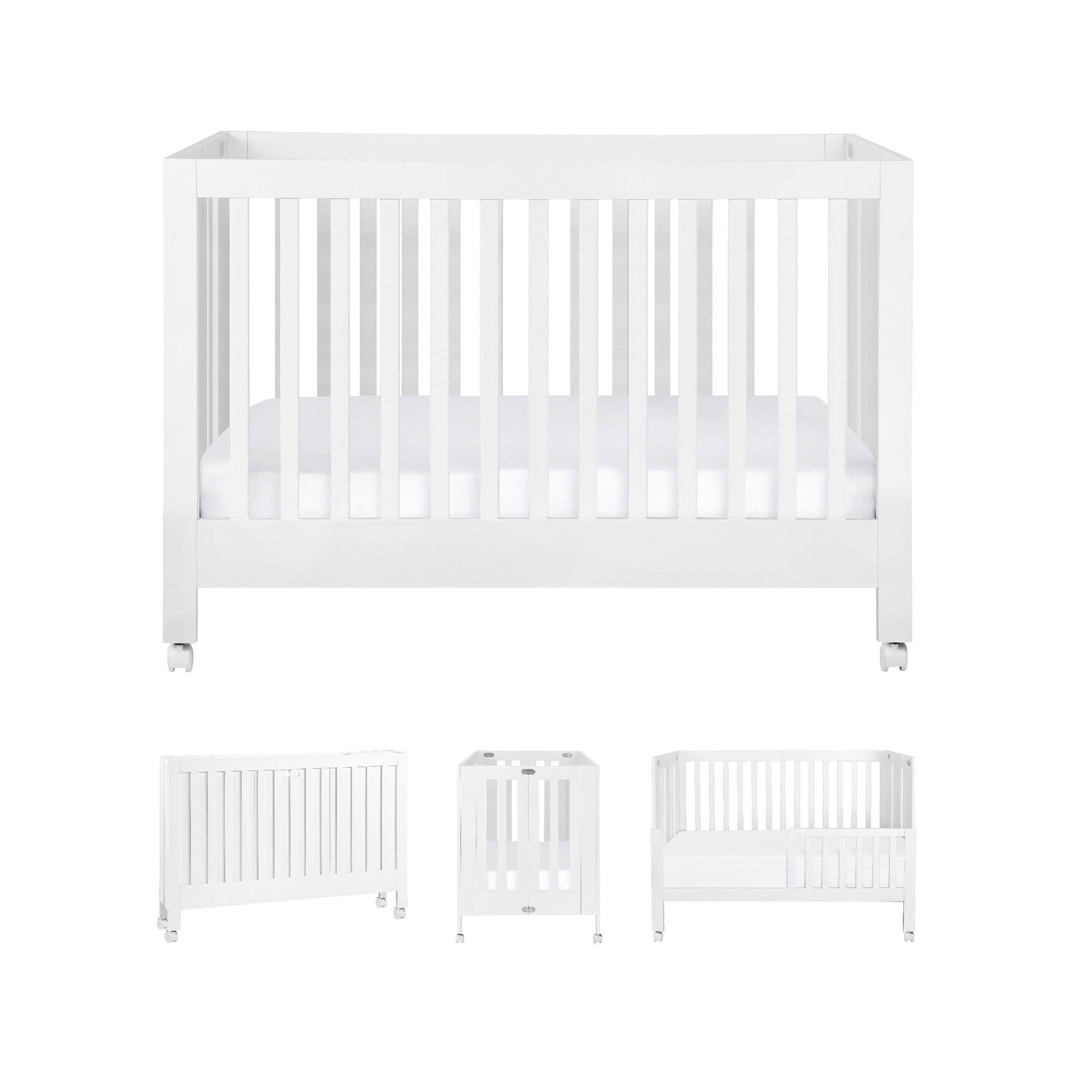 Babyletto Maki Portable Folding Crib with Toddler Bed Conversion Kit