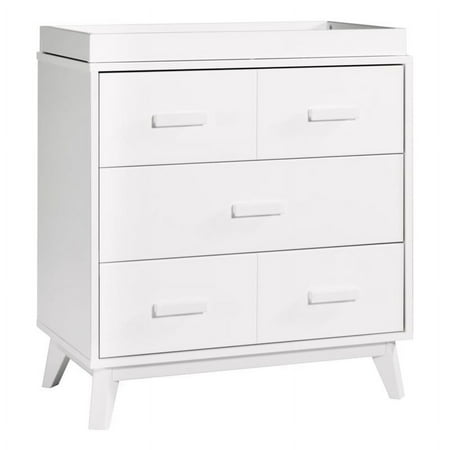 Babyletto Scoot 3-Drawers Wood Dresser w/Removable Changing Tray in White