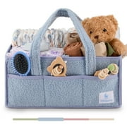 Babylicious Baby Diaper Caddy, Newborn Changing Table Organizer for Wipes and Diapers | - Misty Blue
