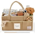 thumbnail image 1 of Babylicious Felt Diaper Caddy | Newborn Changing Table Organizer - XL | Name Card Included - Tan, 1 of 6