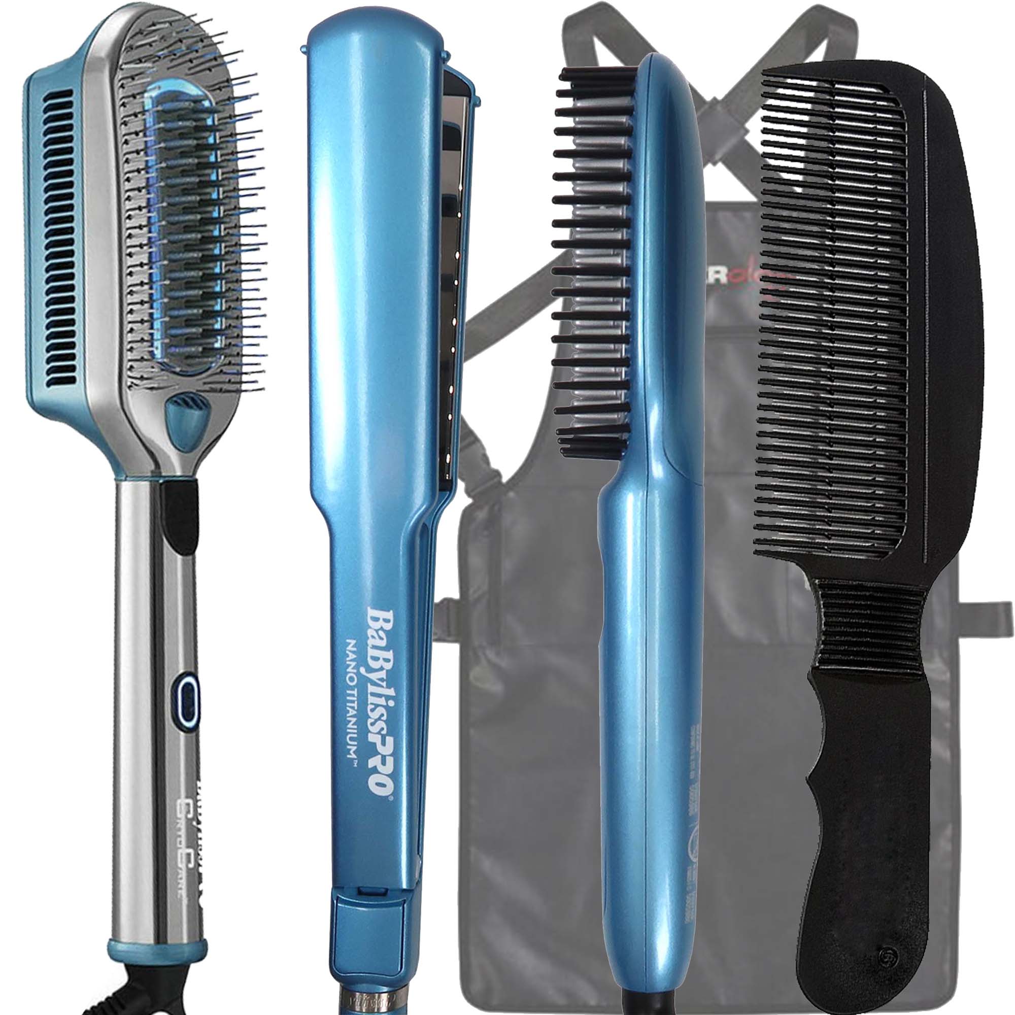 Babyliss Pro Nano Titanium UltraThin Flat Iron & Thermal Paddle Brush